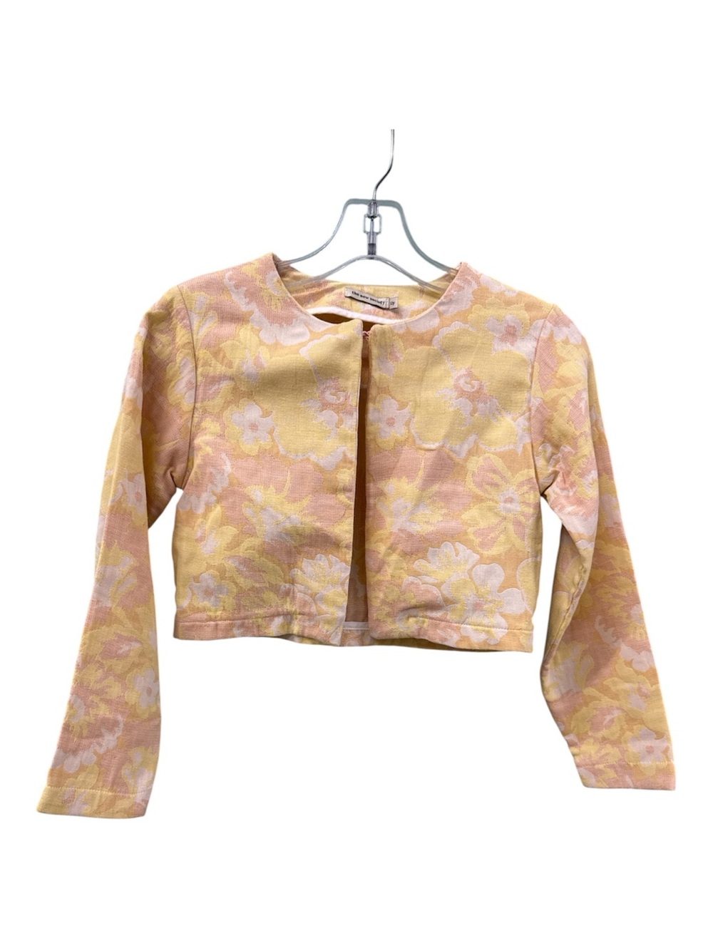 Girls' Floral Cropped Jacket - Pink & Yellow